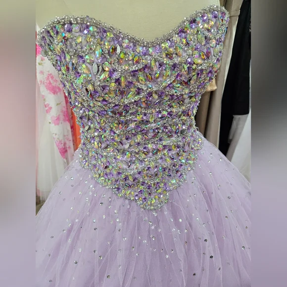 Morilee Lavender Beaded Ball Gown - Picture 4 of 13